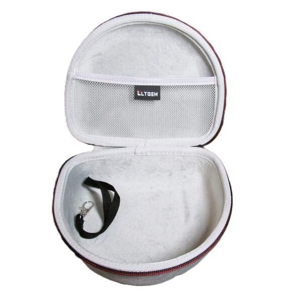 LTGEM Travel Case Gray with Black Trim Zippered Mesh Net Hard Shell Wrist Strap - Picture 2 of 4